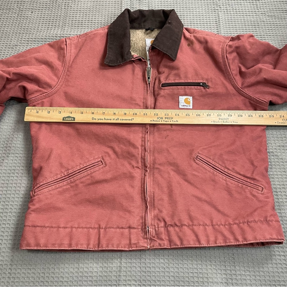 Carhartt Detroit Jacket Coat Medium Womens WJ097 Vintage Rose Canvas Vintage - Picture 10 of 11